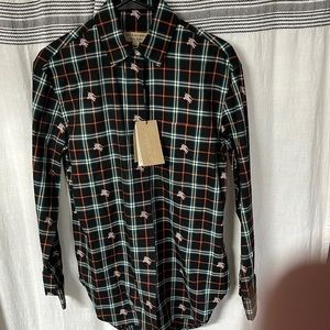 Brand new Burberry button down shirt, with tags. size small/Us 6/UK 8.